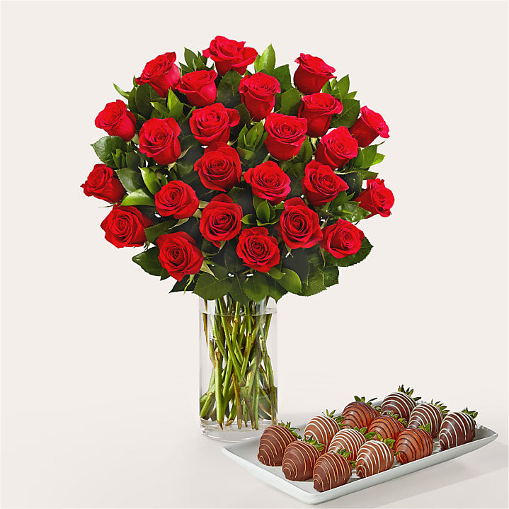 product image for Red Rose Bouquet and Berry Bundle