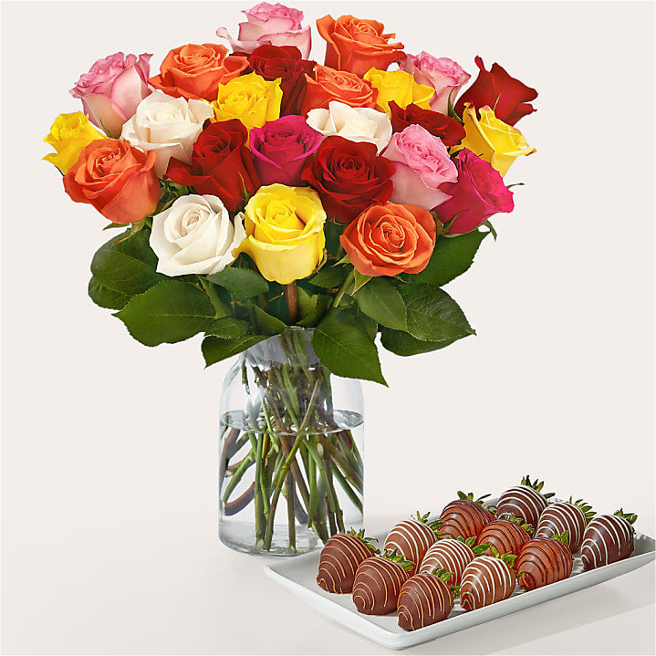 product image for Mixed Roses and Berry Bundle